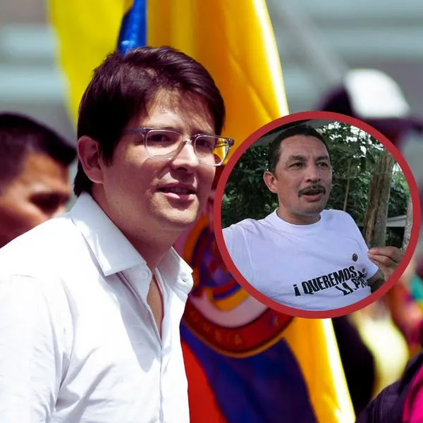 'Zarco Aldinever' (círculo), implicado en el asesinato de Miguel Uribe (fondo), murió, según el comisionado de Paz