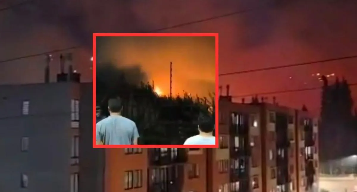 Emergencia en Soacha por incendio forestal que provocó evacuación de conjuntos