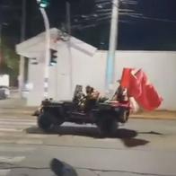 Imágenes de caravana con banderas nazis en Valledupar es viral y polémico