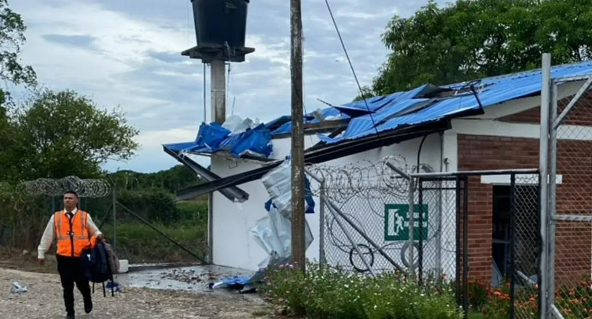 Imagen del aeropuerto de Tibú, luego del ataque con drones.