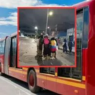 Caos en Transmilenio por encapuchados que bloquearon calle 26 de Bogotá