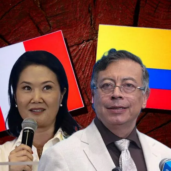 Keiko Jufimori y Gustavo Petro