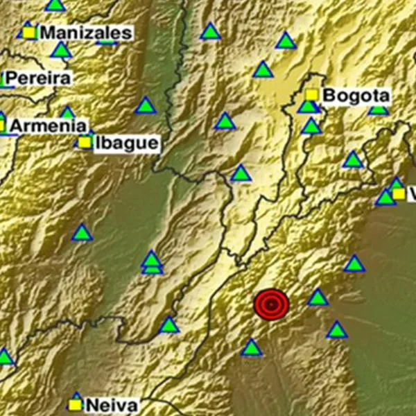 Imagen del temblor reportado en Colombia