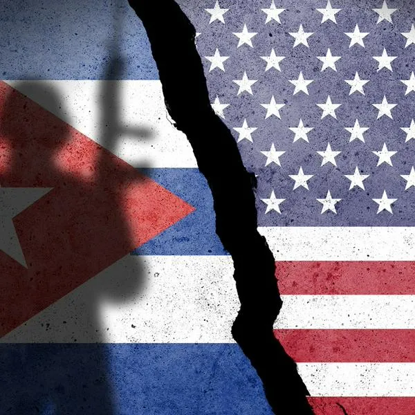 Banderas que ilustran la crisis de Cuba y EE.UU.