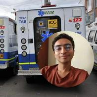 Jeisson Julián Rojas Orozco, joven universitario atropellado por una ambulancia en Bogotá, quedando en UCI