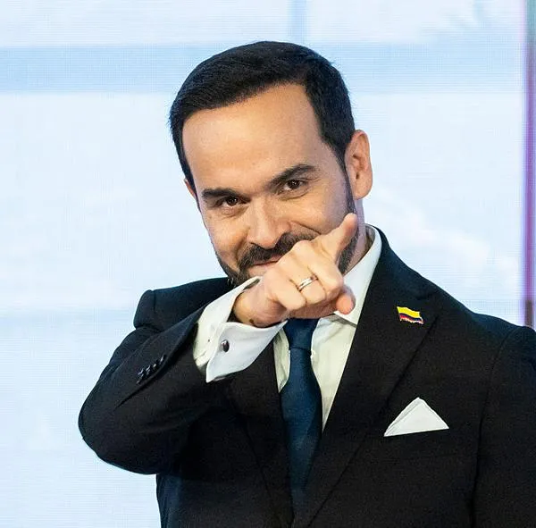 BOGOTA, COLOMBIA - JUNE 25: President-elect of Colombia, Abelardo de la Espriella, gestures during an event to certify him as the new president of Colombia at Corferias Bogota on June 25, 2026 in Bogota, Colombia. (Photo by Diego Cuevas/Getty Images)