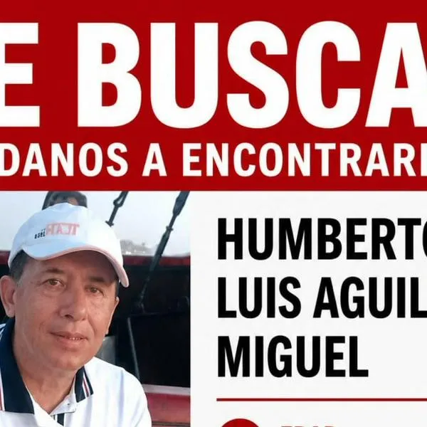 Humberto Luis Aguilar Miguel, de 63 años, está desaparecido. Fue visto con gorra, camiseta y tenis blancos.