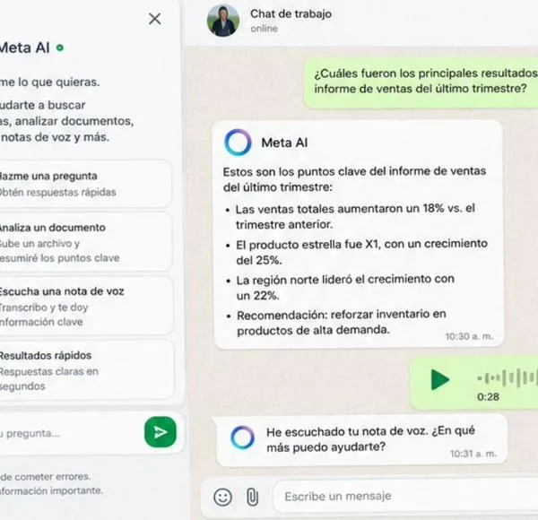 Meta AI llega a WhatsApp Web: así puede utilizarse desde el computador