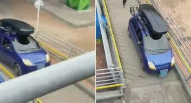 Alcalde Galán habla de carro que subieron a puente peatonal en Bogotá