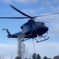 Momento del despegue del helicóptero que se accidentó en San Juan, Argentina, y dejó 7 fallecidos