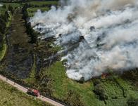 Secretaría Distrital de Ambiente y organismos de atención de emergencias atienden incendio en el humedal Jaboque 