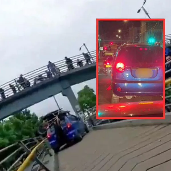 El Spark azul que subió a puente peatonal ya está en las calles de Bogotá, luego de haber estado en patios