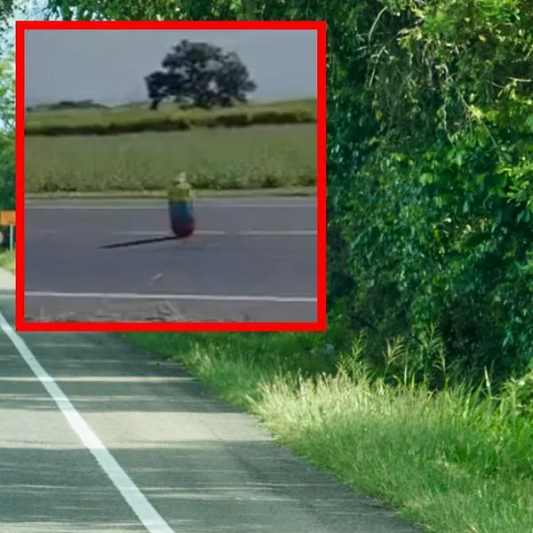 Cilindro abandonado en vía Panamericana en medio de posición de De la Espriella