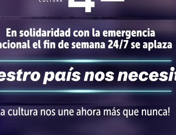 Se reprograma el Fin de Semana 24/7 en solidaridad con la emergencia nacional 