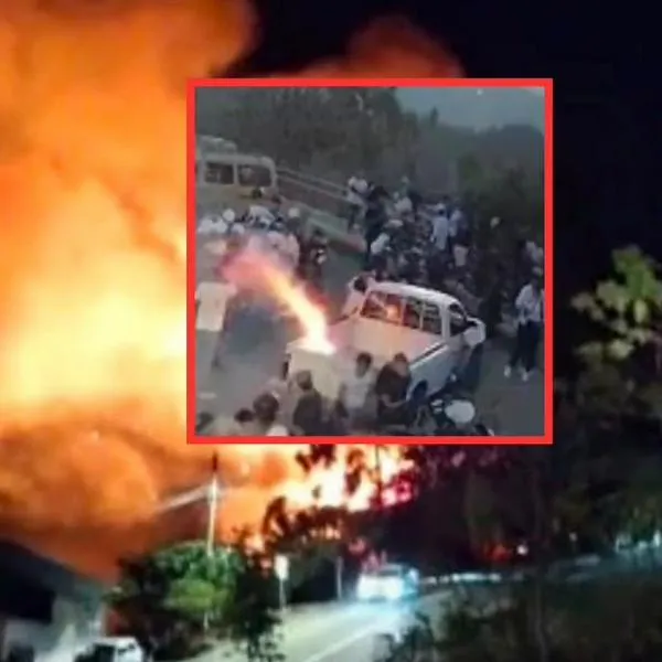 Incendio en La Vega (Cundinamarca),  provocado por pólvora lanzada en funeral