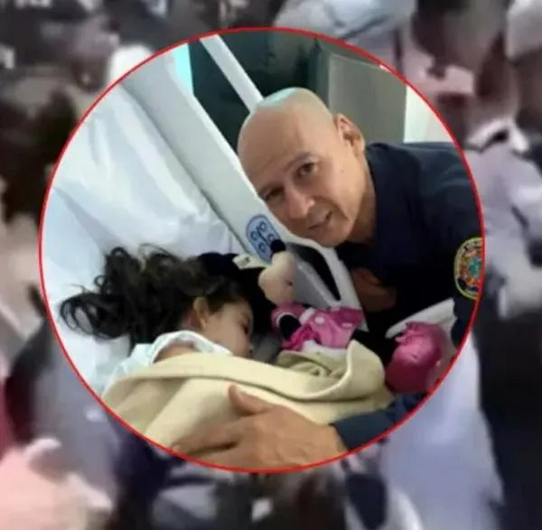 Emotivo reencuentro del rescatista con Sofía, la niña de 3 años en Cali