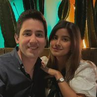 Juan Camilo, de Noticias Caracol, Merlano con su esposa