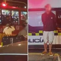 Publican video de ladrón que quedó colgando de un bus de Transmilenio