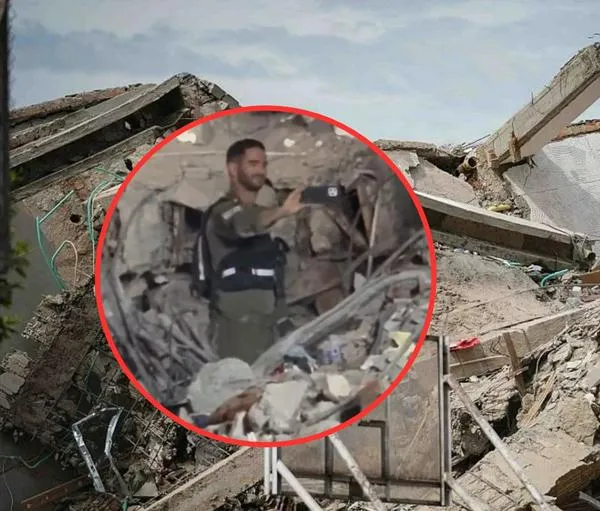 Video de rescatistas de Israel tomándose fotos en medio de los escombros de Cali