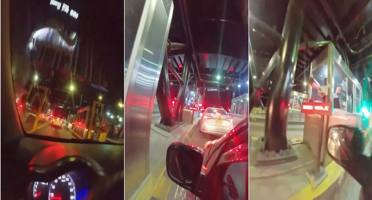 Joven se pasa peaje en autopista norte de Bogotá por exceso de cobros: video