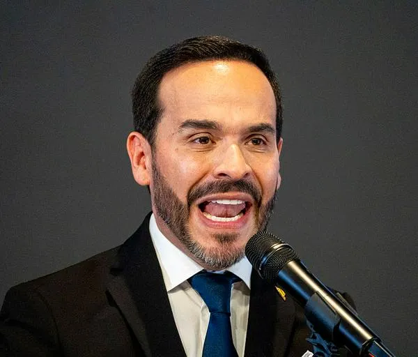 BOGOTA, COLOMBIA - JUNE 25: President-elect of Colombia, Abelardo de la Espriella, gives a speech during event to certify Abelardo de La Espriella as the new president of Colombia at Corferias Bogota on June 25, 2026 in Bogota, Colombia. (Photo by Diego Cuevas/Getty Images)