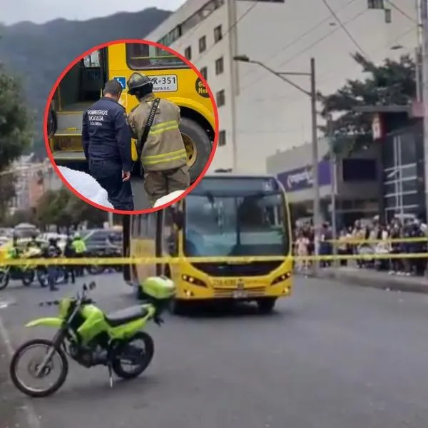 Lugar del accidente en el que murió un ciclista, atropellado por un bus del SITP en Chapinero, Bogotá
