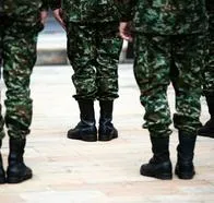 Soldiers who received honors during the honors ceremony to soldiers and indigenous who helped the rescue of the children missing during the 'Operacion Esperanza', in Bogota, Colombia, June 26, 2023. (Photo by Sebastian Barros/NurPhoto via Getty Images)