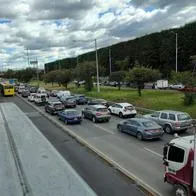 El trancón en la Autopista Norte fue impresionante.