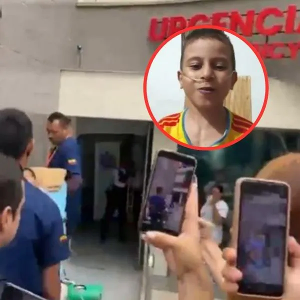 Así se vio la llegada al hospital de Lucas Murillo, el niño que le pidió ayuda a Abelardo de la Espriella para recibir un trasplante