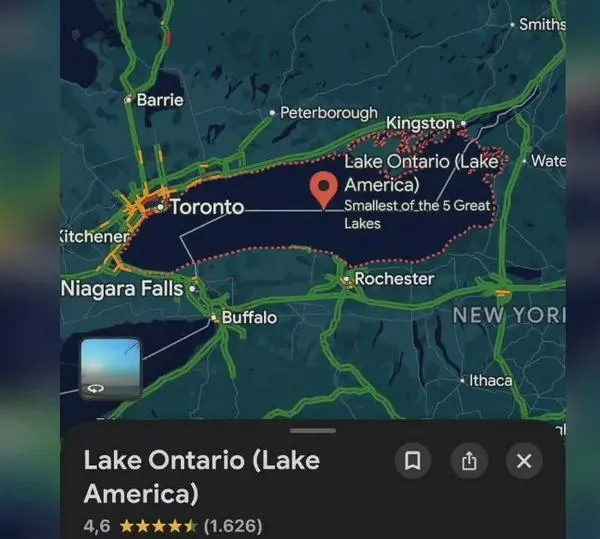 Google Maps pone lago América a lago Ontario en EE. UU.: ¿cómo se ve en otros países?
