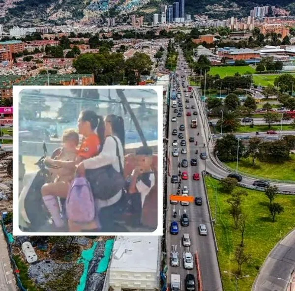 Mujer viajó con sus 3 hijos en moto eléctrica en calle 13 de Bogotá: hay video