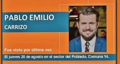 Pablo Emilio Carrizo, argentino desaparecido en Medellín