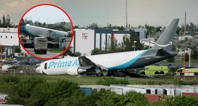 Video del accidente de avión de Amazon en el aeropuerto de Miami hoy domingo
