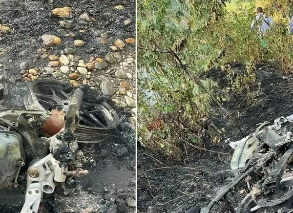 Se quemó una moto y provocó incendio forestal en Mariquita
