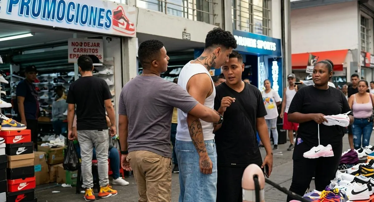 Pelea de Naim, pareja de la Blanquita, con vendedor ambulante en el centro Cali