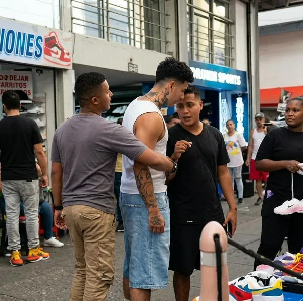 Pelea de Naim, pareja de la Blanquita, con vendedor ambulante en el centro Cali
