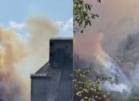 Incendio forestal amenaza con llegar a una planta de cemento en Payandé