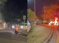 Vehículo incendiado en Ibagué quedó en pérdida total
