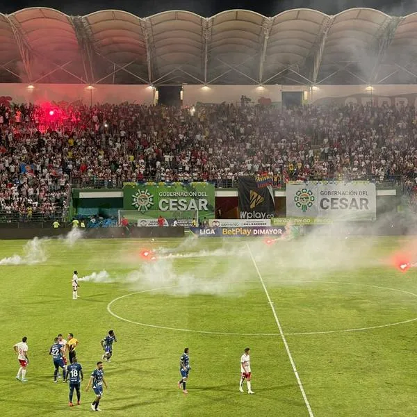Momentos de los desmanes en el partido entre Alianza Valledupar vs. Junior