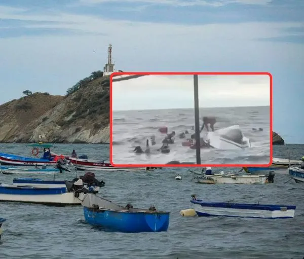 Lancha llena de turistas se volcó en Santa Marta: hay video del pánico 