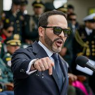 Colombian president Abelardo De La Espriella takes part during an event announcing the new military chiefs for his government at the Jose Maria Cordova Military Cadets Academy in Bogota, Colombia August 26, 2026.  (Photo by: Sebastian Barros/Long Visual Press/Universal Images Group via Getty Images)