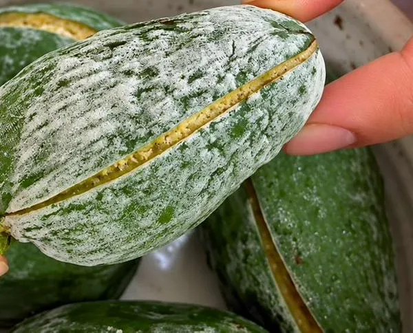 Helado casero de feijoa y hierbabuena, sin máquina y con un truco de abuela