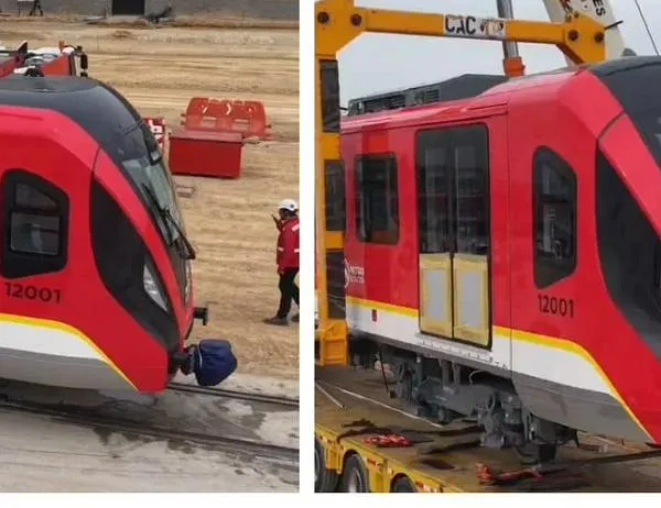 El tren número 19 de la Línea 1 del Metro de Bogotá ya está en el patio taller en Bosa. 