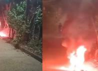 ¡Quedó en cenizas! Por motivos pasionales le prendieron fuego a una moto en Tolima