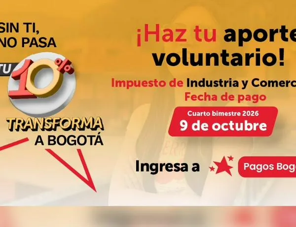 ¡Paga a tiempo! Este viernes 9 de octubre vence el ICA del cuarto bimestre de 2026 en Bogotá 