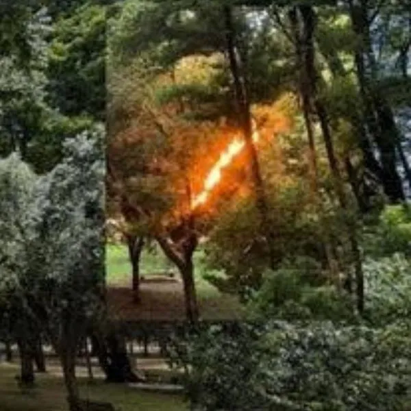 Vecinos del barrio Chicó Navarra en Bogotá denuncian que llevan diez años soportando explosiones en cables de Enel. Exigen que sean soterrados.