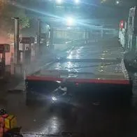 Techo de estación de gasolina colapsó en Bogotá tras emergencia por tubería 