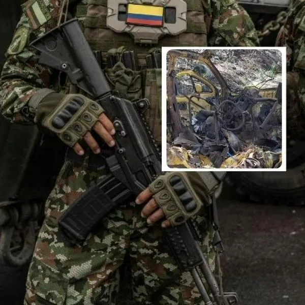 Imágenes de atentado con taxi bomba en Cauca al Ejército y quién lo habría hecho