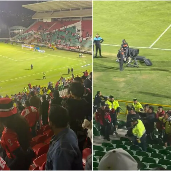 Boyacá Chicó vs. Cúcuta Deportivo: pelea de hinchas suspendió el partido, video