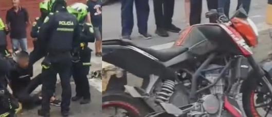 Joven es agredido y trasladado a un hospital tras ser sorprendido en una motocicleta robada en Ibagué